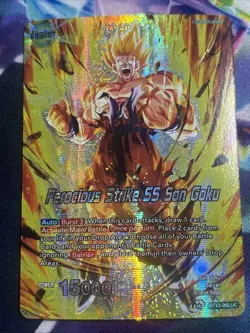 Son Goku Ferocious Strike - Dragon Ball Z Metal Gold Etched Art Trading Card Tc1 - Image 1