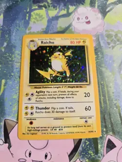 NM Raichu Holo 14/102 Base Set Pokemon Card - Image 1