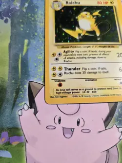 NM Raichu Holo 14/102 Base Set Pokemon Card - Image 3
