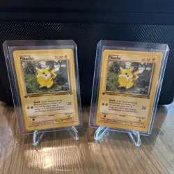 Wizards Pokemon TCG Base Set Pikachu 2 card lot - 1999 jungle Regular English - Image 1