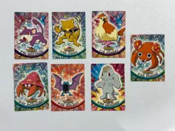 LOT OF 7 POKEMON CARDS TOPPS RED LABEL PIDGEY PARAS ABRA MACHOP MP-DMG - Image 1
