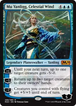 MTG Mu Yanling, Celestial Wind - Foil, Core Set 2020, Heavily Played, English - Image 1