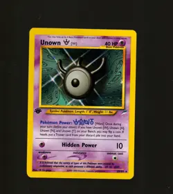 Pokemon Card - Unown [W] Neo Destiny 29/105 Rare 1st Edition NM-MINT Vintage - Image 1