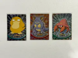 LOT OF 3 POKEMON CARDS TOPPS BLACK LABEL HOLO PSYDUCK 54 NIDOQUEEN 31 MP-HP - Image 1
