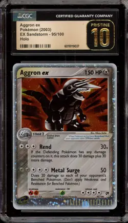 Pokemon Aggron ex EX Sandstorm Holo Ultra Rare #95 CGC 10 Pristine - Image 1