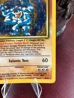 1999 Pokemon TCG Base Set Machamp Holo 1st Edition 8/102 LP WOTC - Image 3