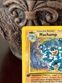 1999 Pokemon TCG Base Set Machamp Holo 1st Edition 8/102 LP WOTC - Image 5