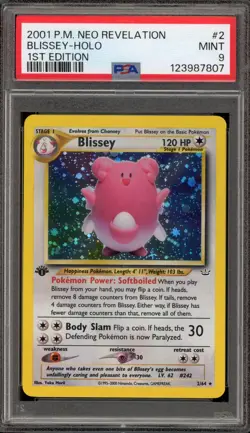 Pokemon Blissey Neo Revelation 1st Edition Holo Rare #2 PSA 9 Mint - Image 1