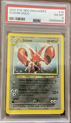 2001 Pokemon Neo Discovery #10 Scizor-Holo PSA 6 EX-MT 10/75 - Image 1