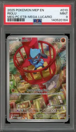 Pokemon Riolu Mega Evolution ETB Mega Lucario Promo #010 PSA 9 Mint - Image 1