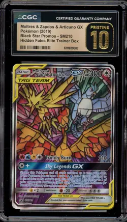 Pokemon Moltres/Zapdos/Articuno GX Hidden Fates ETB Promo SM210 CGC 10 Pristine - Image 1