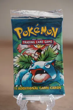 21.34g Pokemon Base Set Booster Pack Unlimited Blastoise WOTC TCG Vintage Sealed - Image 2