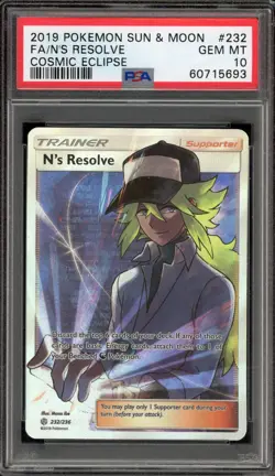 Pokemon N's Resolve Cosmic Eclipse Full Art #232 PSA 10 Gem Mint - Image 1
