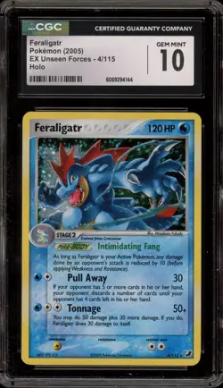 Pokemon Feraligatr EX Unseen Forces Holo Rare #4 CGC 10 Gem Mint - Image 1