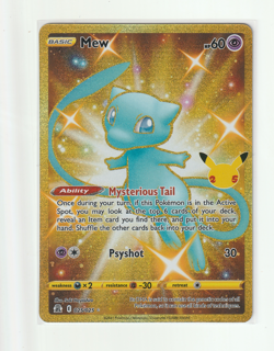 NM Mew Gold Secret Rare 2021 Pokemon Celebrations #25/25 TCG Holo - Image 1