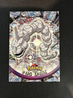 1999 Topps Pokemon TV Series Onix #95 Blue Label Holo Foil - Image 1