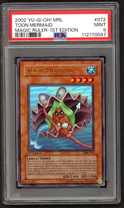Yu-Gi-Oh! - PSA 9 1st Edition Toon Mermaid 072 - Magic Ruler - MINT - PSA9 - Image 1