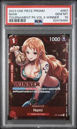 One Piece 2023 Promo Nami Tournament PK. Vol. 3 WINNER PSA 10 GEM MT 🔥 - Image 1