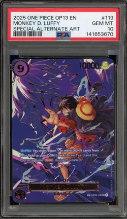One Piece CCG Monkey.D.Luffy Special Alternate Art OP09-119 PSA 10 Gem Mint - Image 1