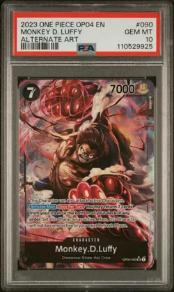 2023 One Piece OP04 Alternate Art #090 Monkey D. Luffy PSA 10 GEM MINT - Image 1