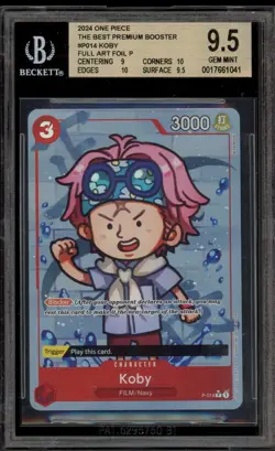 One Piece CCG Koby Best Premium Booster Full Art Foil P-014 BGS 9.5 - Image 1