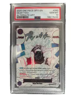 One Piece PSA 10 OP11-080 Gear Two Alternate Art English - Image 1