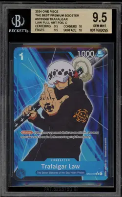 One Piece CCG Trafalgar Law Best Premium Booster Full Art Foil ST03-008 BGS 9.5 - Image 1