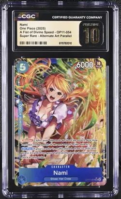 One Piece Nami A Fist Of Divine Speed OP11-054 Alt Art CGC Pristine 10 NEW! 🔥 - Image 1
