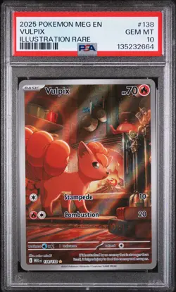 2025 POKEMON MEG EN-MEGA EVOLUTION ILLUSTRATION RARE #138 VULPIX PSA 10 - Image 1
