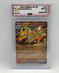 2024 POKEMON SVP EN-SV BLACK STAR PROMO #161 CHARIZARD EX GLURAK EX PSA/VCG 10 - Image 1