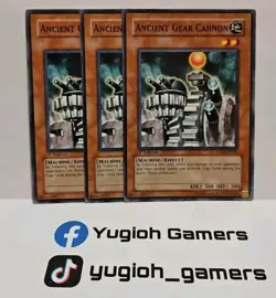 YUGIOH ANCIENT GEAR CANNON X3 DIFFERENT SETS COMMON PLAYED - Image 1