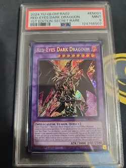 Yu-Gi-Oh! 2024 RA02 Red-Eyes Dark Dragoon 1st Edition Secret Rare PSA 9 Mint - Image 1