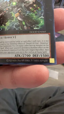 DoomZ XII End - Drastrius - DOOD-EN045 - 1st Edition - Secret Rare - NM - Yugioh - Image 3