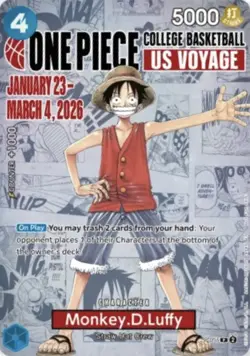 *GONZAGA Monkey.D.Luffy (College Basketball US Voyage) P-055 One Piece Promotion - Image 1