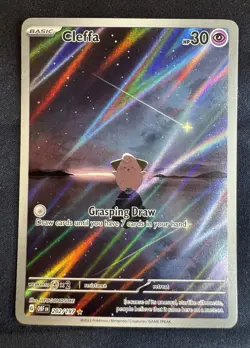 Pokemon TCG Cleffa Full Art Holo Card Obsidian Flames Illustration Rare 202/197 - Image 1