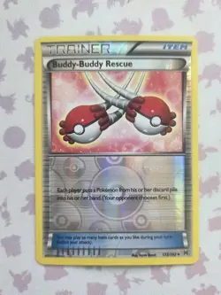 BUDDY-BUDDY RESCUE XY BREAKthrough 135/162 Reverse Holo Trainer Pokemon Tcg Card - Image 1