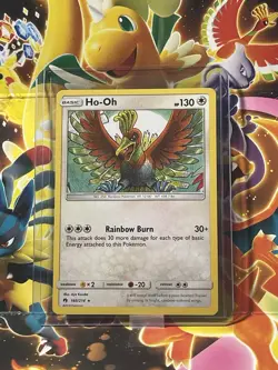 Pokemon Ho-Oh Rare 160/214 Sm-Lost Thunder Rainbow Burn TCG Card - Image 1