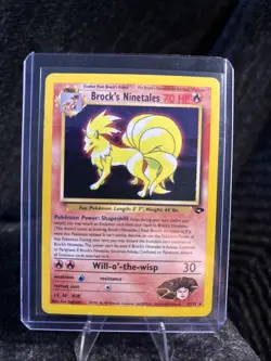 Pokemon TCG Brock's Ninetales Unlimited Holo Rare Card Gym Challenge 3/132 MP - Image 1