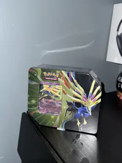 Pokemon TCG Azure Legends Tin - Xerneas Ex Foil Promo Card 5 TCG Packs - Image 1