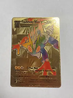 Gold Foil Toxtricity VMAX Rainbow Fan Art Display Vmax Card NM - Image 1