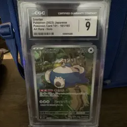 Pokemon CGC Mint 9 Snorlax Art Rare Holo 181/165 Sv2a Card 151 Japanese - Image 1