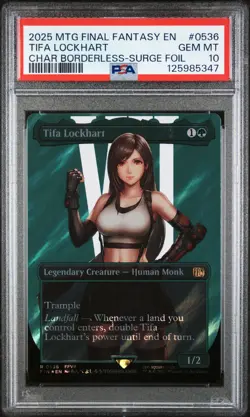 Tifa Lockhart 0536 Character Borderless-surge Foil Mtg PSA 10 *347 - Image 1