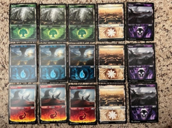 MTG- M21 Showcase Basic Lands x15 (Three of Each Color) - Image 1