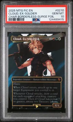 Cloud, Ex-soldier 0210 Character Borderless-surge Foil Mtg PSA 10 *415 - Image 1