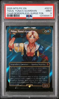 Tidus, Yuna's Guardian 0213 Character Borderless-surge Foil Mtg PSA 9 *411 - Image 1