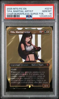 Tifa, Martial Artist 0214 Character Borderless-surge Foil Mtg PSA 10 *345 - Image 1