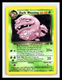 💥 DARK WEEZING Rare HOLO # 14/82 | TEAM ROCKET SET | Pokemon TCG 2000 Vintage - Image 1
