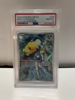 2025 POKEMON DRI EN-DESTINED RIVALS ILLUSTRATION RARE MISTY'S PSYDUCK PSA 10 - Image 1
