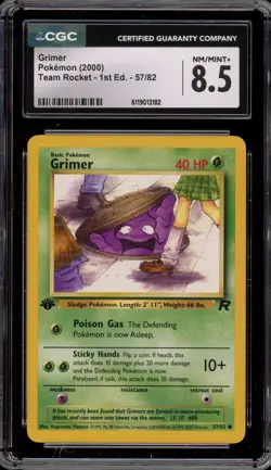 Pokemon Grimer Team Rocket 1st Edition #57 CGC 8.5 - Image 1