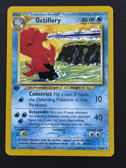 Pokemon Octillery 34/64 Neo Revelation 1st Edition Regular - Image 1
